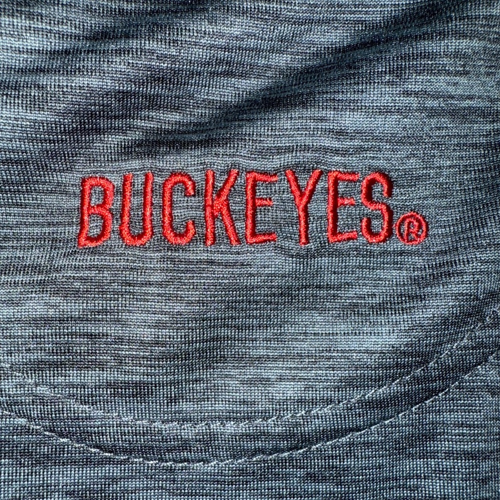 Ohio State Buckeyes Varsity Polo Shirt | Men’s Size M |Gray Heather Short Sleeve - Picture 10 of 11